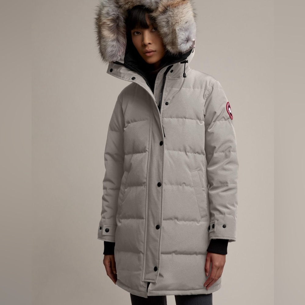 Canada Goose black label Shelbourne heritage parka with fur - limestone